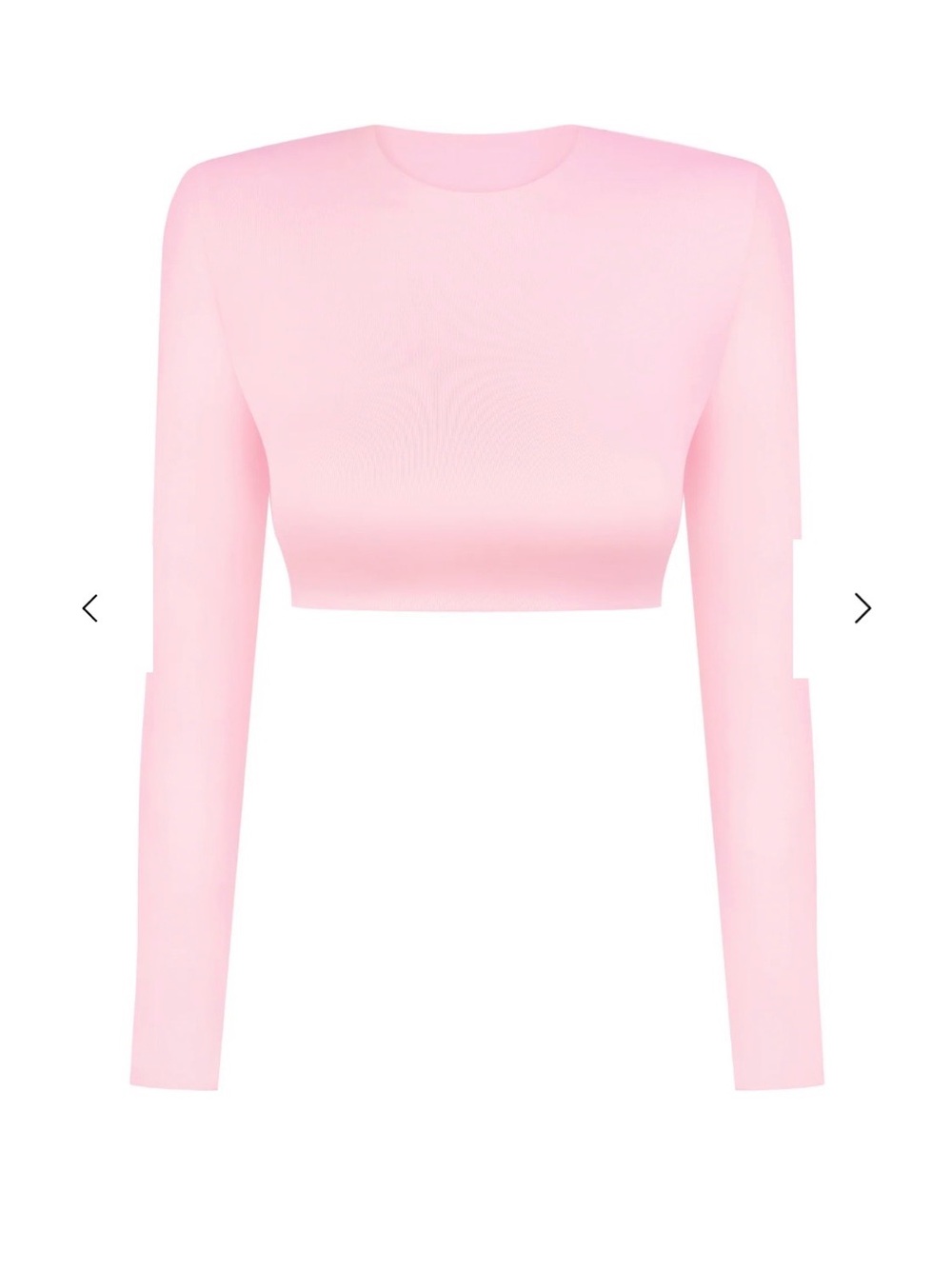 Long Sleeve Pink Crop Top with Crew Neck
